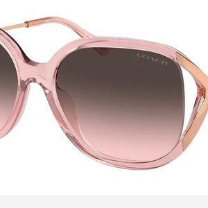 Coach HC8396U Pink Transparent Sunglasses Gold Gradient Glam
